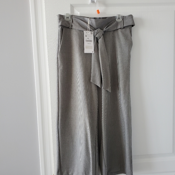 ZARA Womens Tie Capri Pants Size Medium NWT - Picture 4 of 13